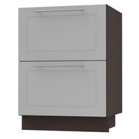 SCHUBLADENUNTERSCHRANK Bari D2/60 Lava / RAL 7040 fenstergrau 60 / 50 / 82cm Blum Teilauszug - Dunkelgrau/Grau, Holz/Holzwerkstoff (60/82/50cm) - Feldmann-Wohnen