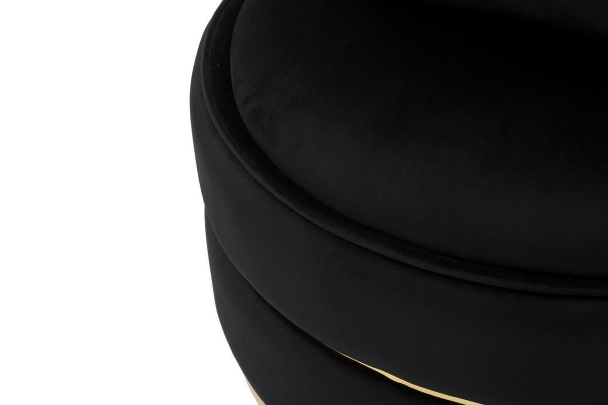 SESSEL Paris Space Nero, schwarz und goldfarben, Polyester, Kiefernholz, Sperrholz und Kunststoff, 84 x 84 x 72 cm - Goldfarben/Schwarz, Holz/Holzwerkstoff (84/72/84cm) - Mauro Ferretti