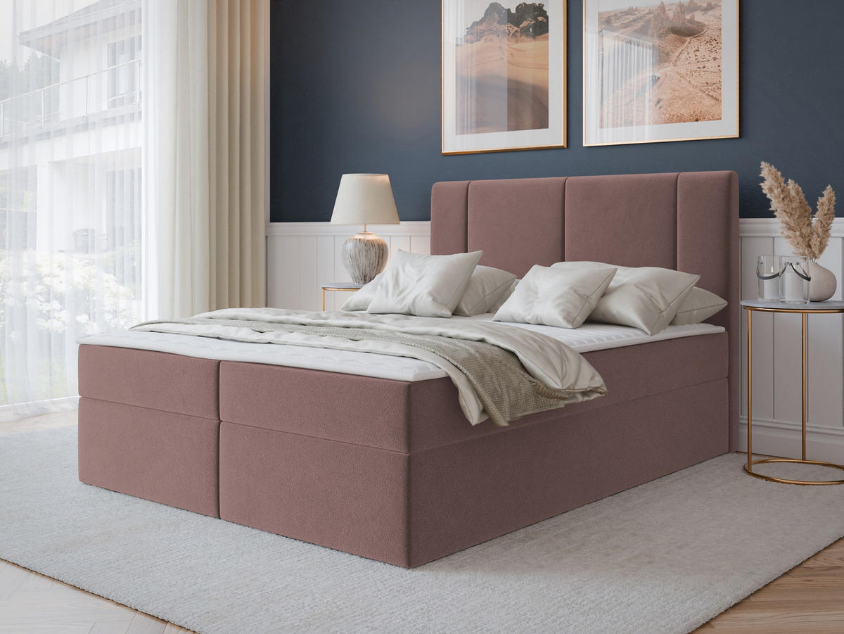 BOXBETT Michelle 180x200 - H3 - Schwarz/Braun, Holzwerkstoff/Kunststoff (180/200cm) - MIRJAN24