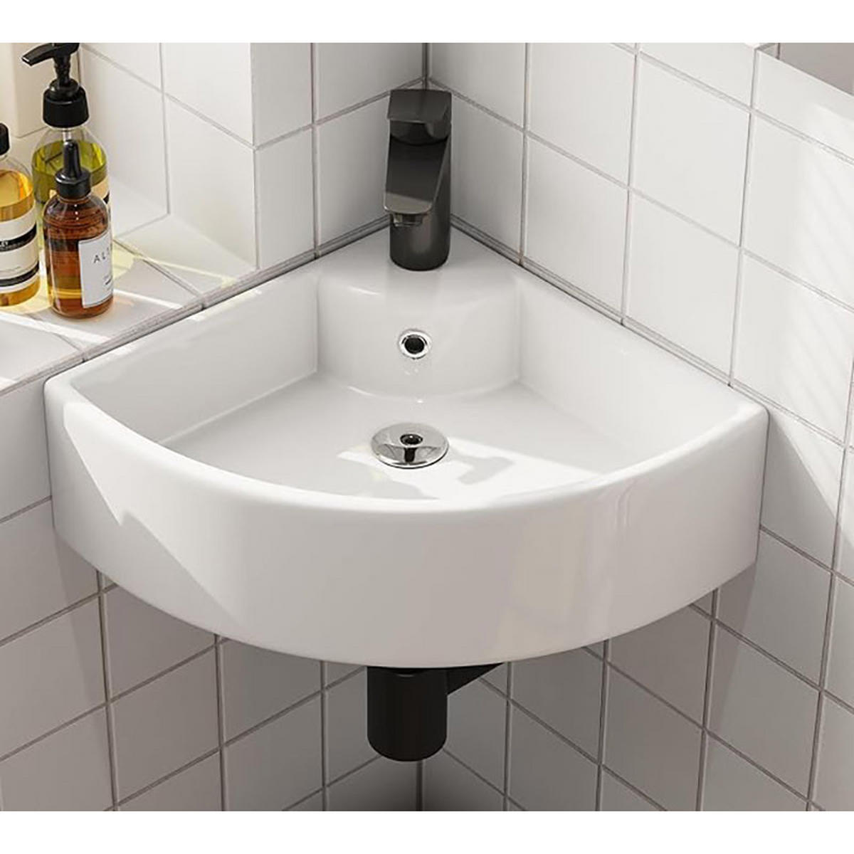 WASCHBECKEN mit Hahnloch 46 x 31 cm - Weiß, Keramik (32/12.5/46cm) - HOROW