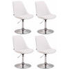 DREHSTUHL 4er Set Lederlook weiß - Chromfarben/Weiß, Textil/Metall (48/76/57cm) - CLP