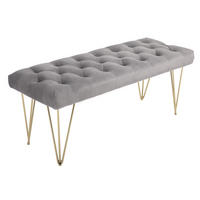 SITZBANK Schuhbank Sitztruhe Eingangsbereich Polsterbank Velvet Metall Grau - Grau, Kunststoff (445/49/116cm) - HOMCOM