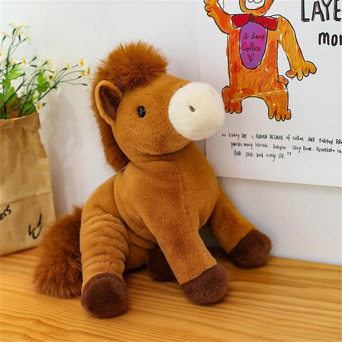 KUSCHELTIER Pferd 25 cm Weiß - Weiß, Textil (10/25cm)