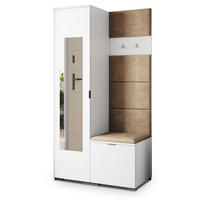 GARDEROBENSCHRANK VIRA 95/181/51 cm Modern Garderobe-Set Weiß - Beige/Weiß, Holzwerkstoff (95/181/51cm) - MASSENO