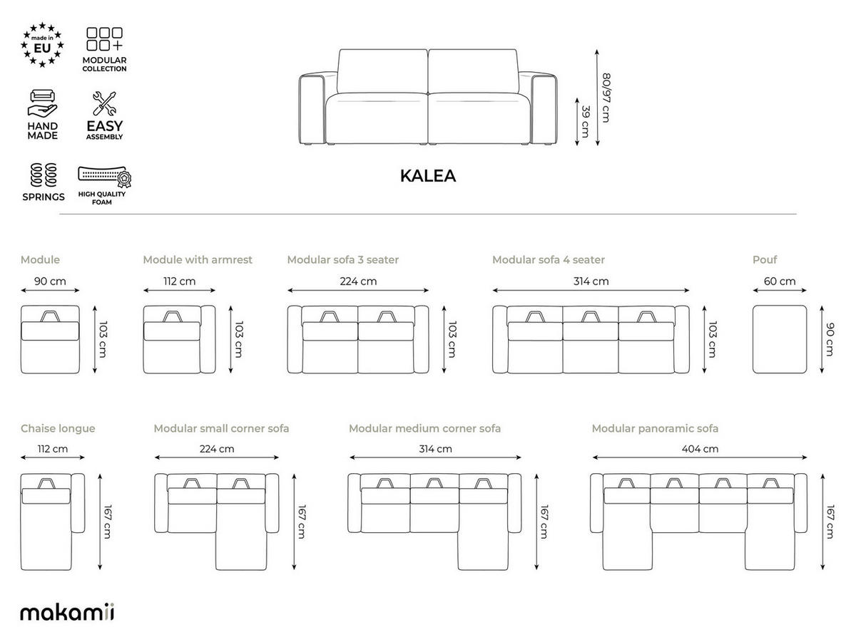 4-SITZER-SOFA Samt Stoff Grau - Dunkelgrau/Schwarz, Kunststoff/Textil (314/80/103cm) - Makamii