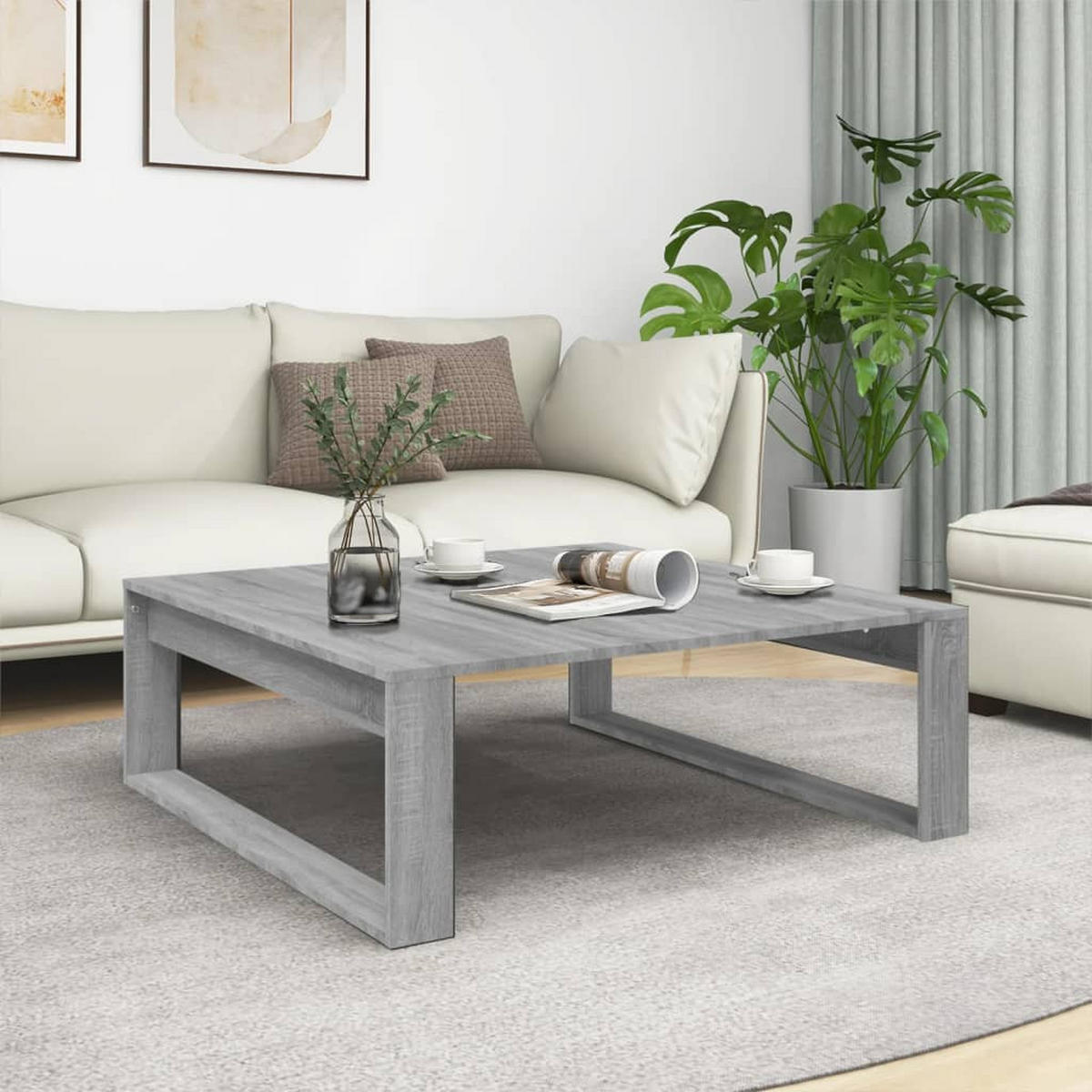 COUCHTISCH Grau Sonoma 100x100x35 cm Holzwerkstoff - Grau, Holzwerkstoff (100/100/35cm) - furnicato