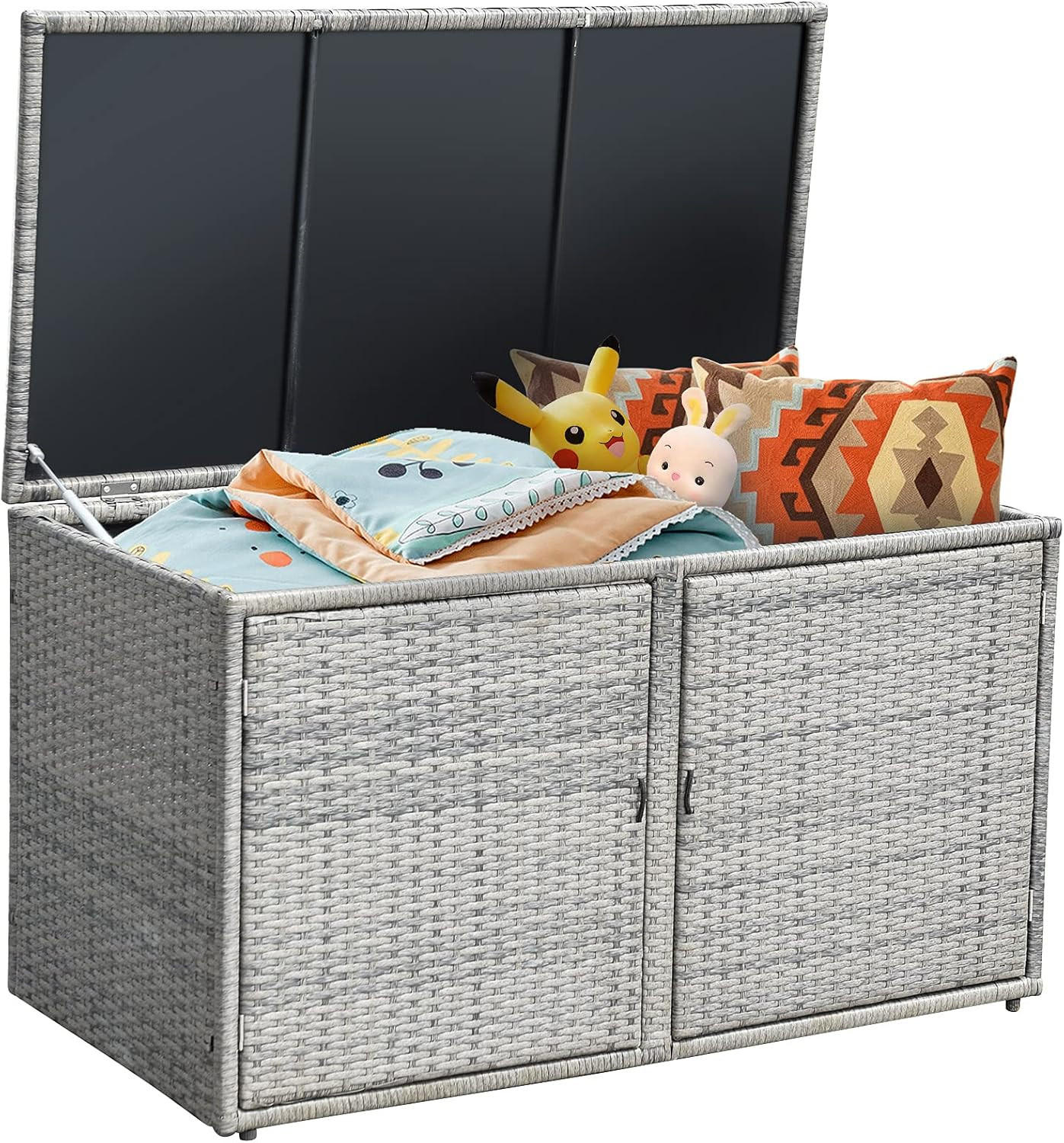 STAURAUM Grau - Grau, Naturmaterialen (115/65/60cm) - COSTWAY