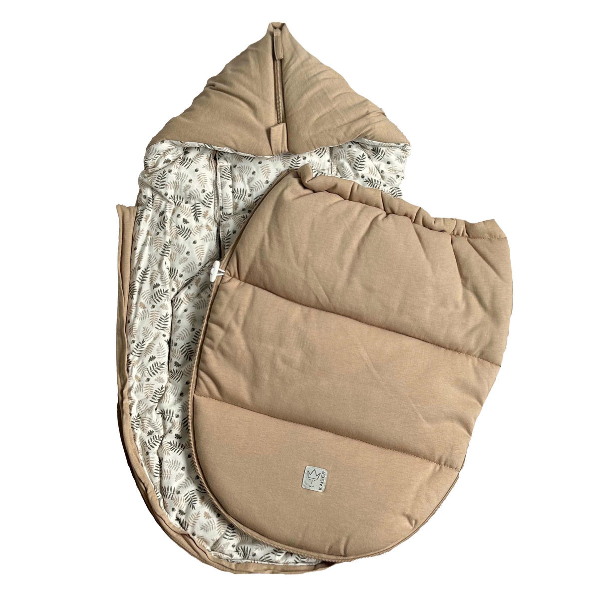 BABYSCHALENFUSSSACK Small Jersey Hooded, butternut - Naturfarben, Naturmaterialien/Textil (40/9/80cm) - Kaiserbaby