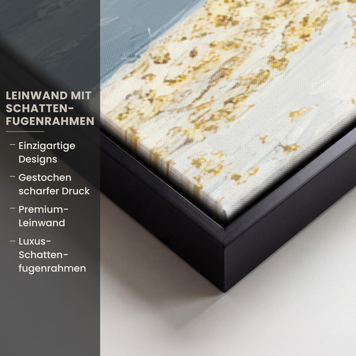 LEINWAND Bilder mit Rahmen - Baum - Winter - Baum des Lebens - Modern - Gold - 60x90 - Goldfarben, Textil (60/90cm) - MuchoWow
