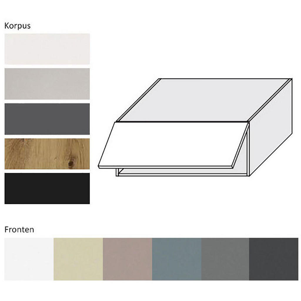 Thumbnail - Feldmann-Wohnen Klapphängeschrank, Weiß, Grau, Holz, 1 Fächer, Rechteckig, 90x36x59 cm, Küchen, Küchenmöbel, Küchenschrä...