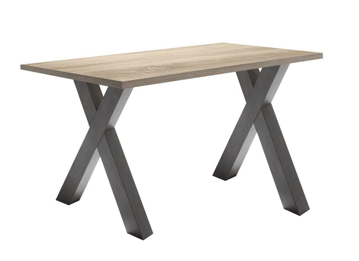 SCHREIBTISCH Edie 2 120 x 70 x 75 Computertisch graphit/eiche sägerau - Graubraun, Holz (120/70/75cm) - 58aufmkessel