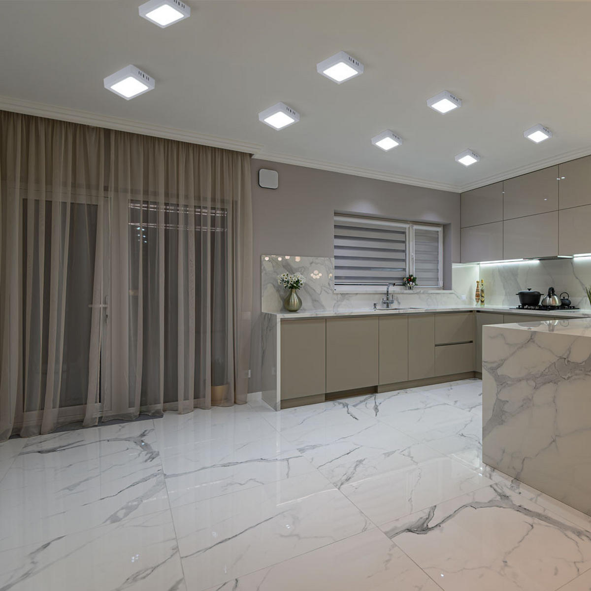 LED DECKENLEUCHTE Aufbau Weiß - Weiß, Kunststoff (12/12/3cm)