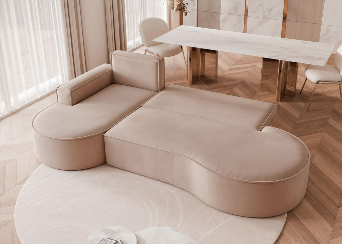 ECKSOFA SOFIA mit Schlaffunktion und Bettkasten Braun - Braun, Holzwerkstoff/Kunststoff (277/157cm) - Idohome