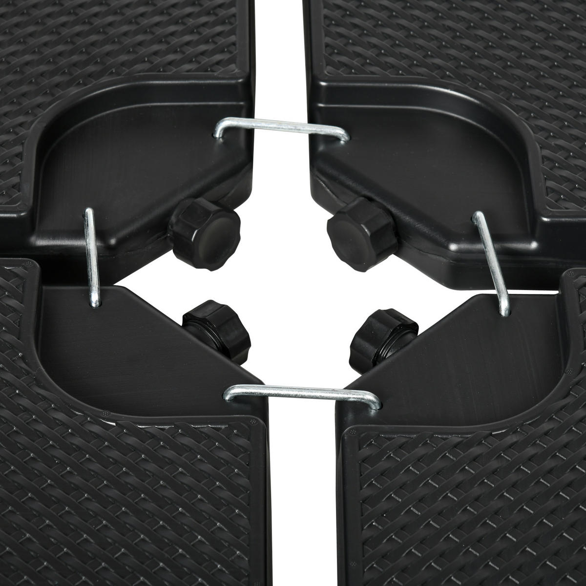 SONNENSCHIRMGEWICHT 4er Set 80 kg schwarz - Schwarz, Kunststoff (100/100cm) - LEBENLANG