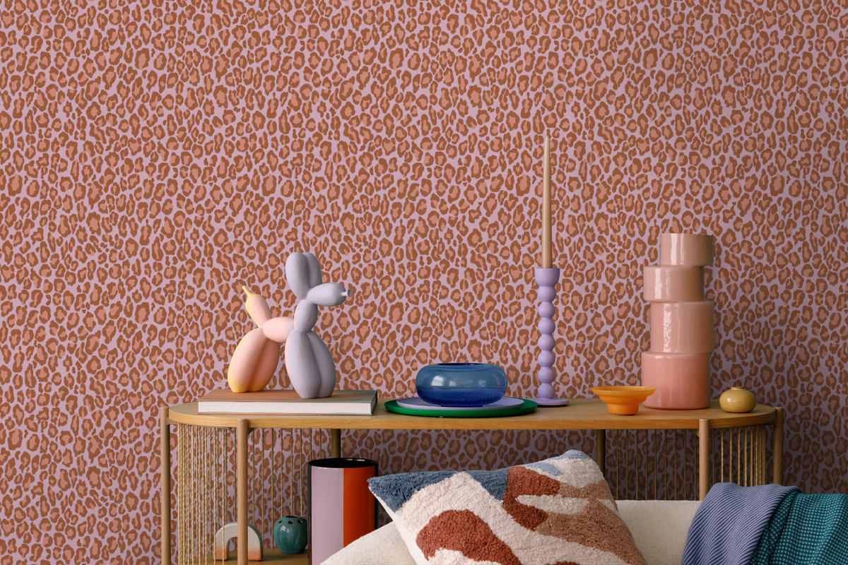 TAPETE Leopardenmuster 53 cm x 10.05 m - Pink, Papier (53/0.1cm) - ESTAhome