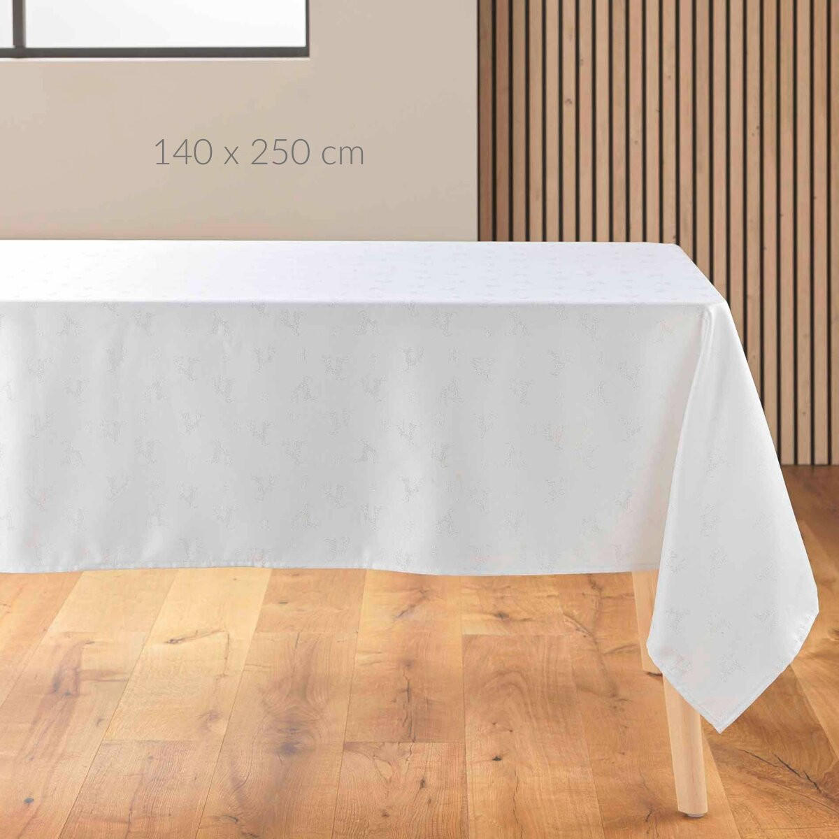 TISCHDECKE Jacquard Yarn 140/250 cm - Weiß, Textil (140cm) - Douceur d´intérieur
