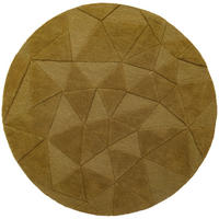 TEPPICH aus Wolle, handgetuftet, DEBEN, in Ocker, Splitterformen, Ø 160 cm - Gelb, Textil (160/160cm) - KADIMA DESIGN