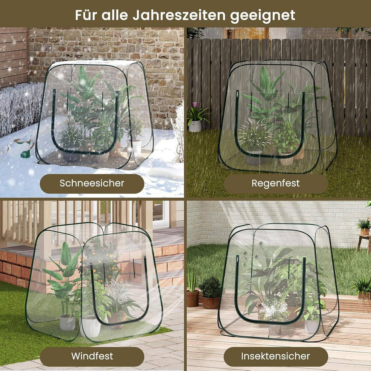 GEWÄCHSHAUS,POP-UP Mini-Gewächshaus - Transparent, Kunststoff (100/97/100cm) - Woltu