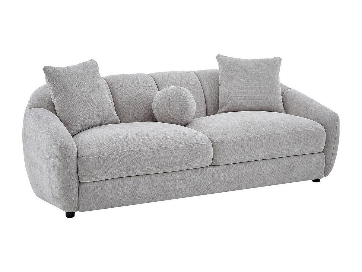 SOFA - 3 Personen - stoff - hellgrau Nafeki - Hellgrau, Textil (216/78/96cm) - Vente-Unique
