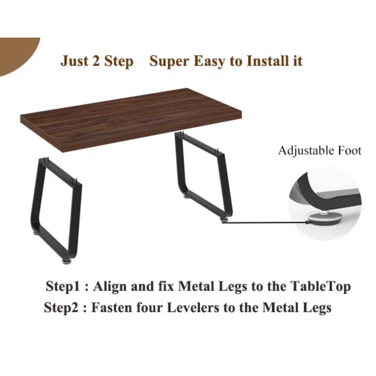 COUCHTISCH Modern Holz Metall 100 x 55 x 46,5 cm Wohnzimmertisch - Walnussfarben, Holzwerkstoff/Metall (55/100/46.5cm) - Quality Elegance