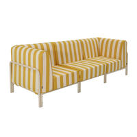 GARTENSOFA mit 3 Sitzplätzen, Gelb - Gelb, Textil (80/78/216cm) - Oviala