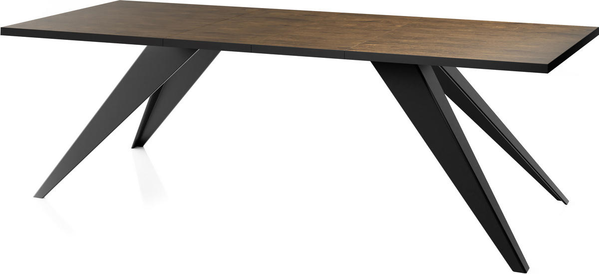 ESSTISCH Vance rechteckig ausziehbar, Lefkas Eiche 140-240/80/76 cm - Alteiche/Schwarz, Holzwerkstoff/Metall (140/80/76cm) - WFL GROUP