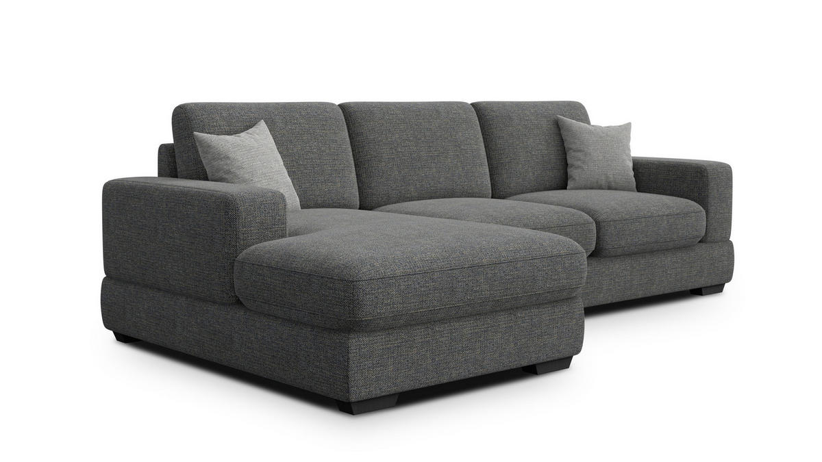 ECKSOFA OTTO 4-Sitzer, anthracit - Schwarz/Grau, Holz/Textil (279/159cm) - Courtois Laville