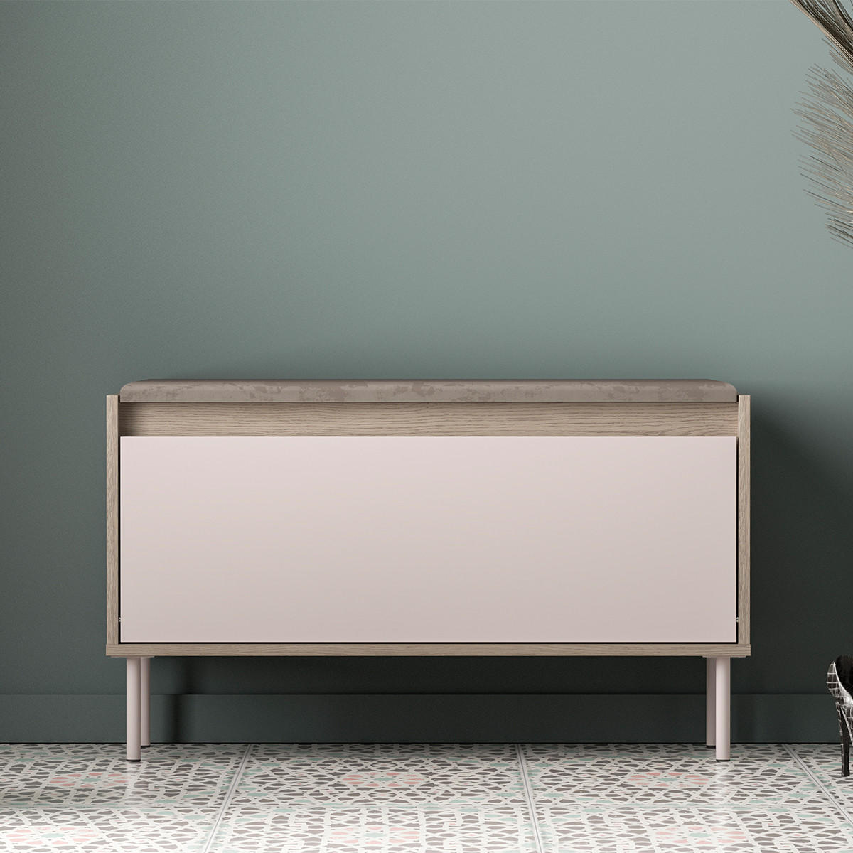 BOTNÍK Alos Kašmír a dřevo - béžová, kompozitní dřevo (90/55/34cm) - Petits-meubles