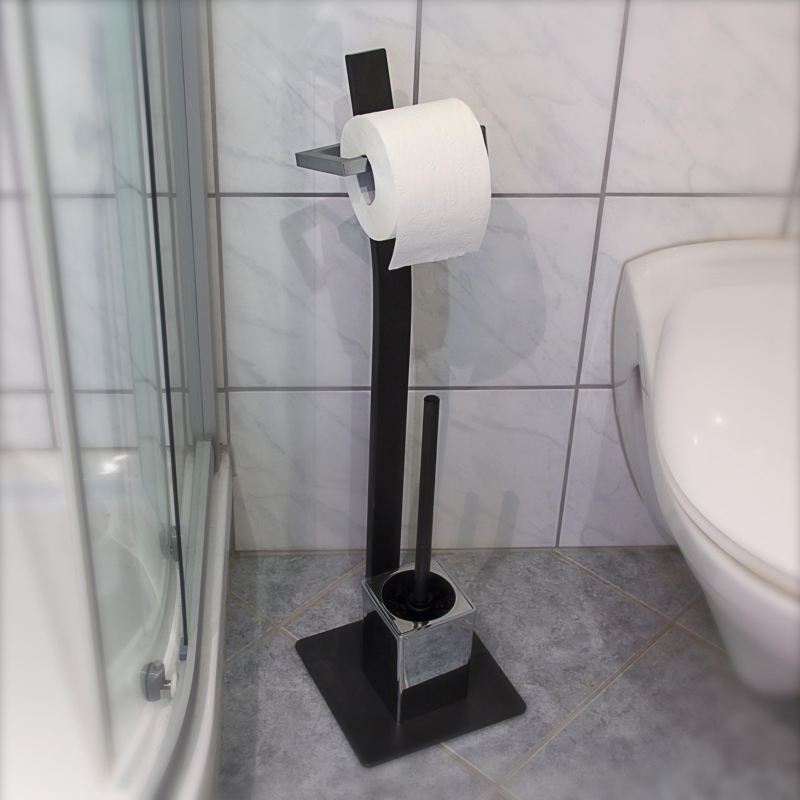 WC Garnitur - Multicolor, Metall (20/70/20cm) - Relaxdays