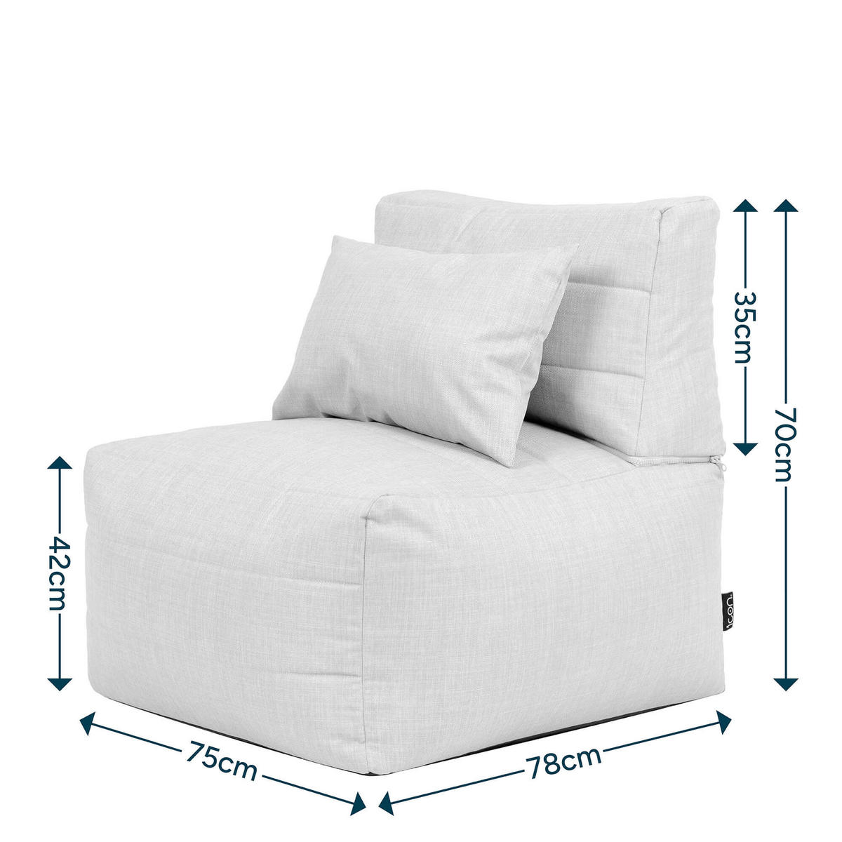 SITZSACK-SESSEL Noa modular Outdoor - Beige, Textil (75/70/78cm) - icon