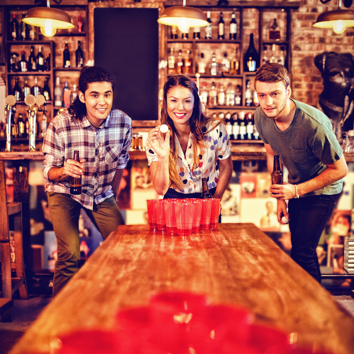 BEERPONG loptičky - biela, plast (17.5/30/10cm) - Relaxdays