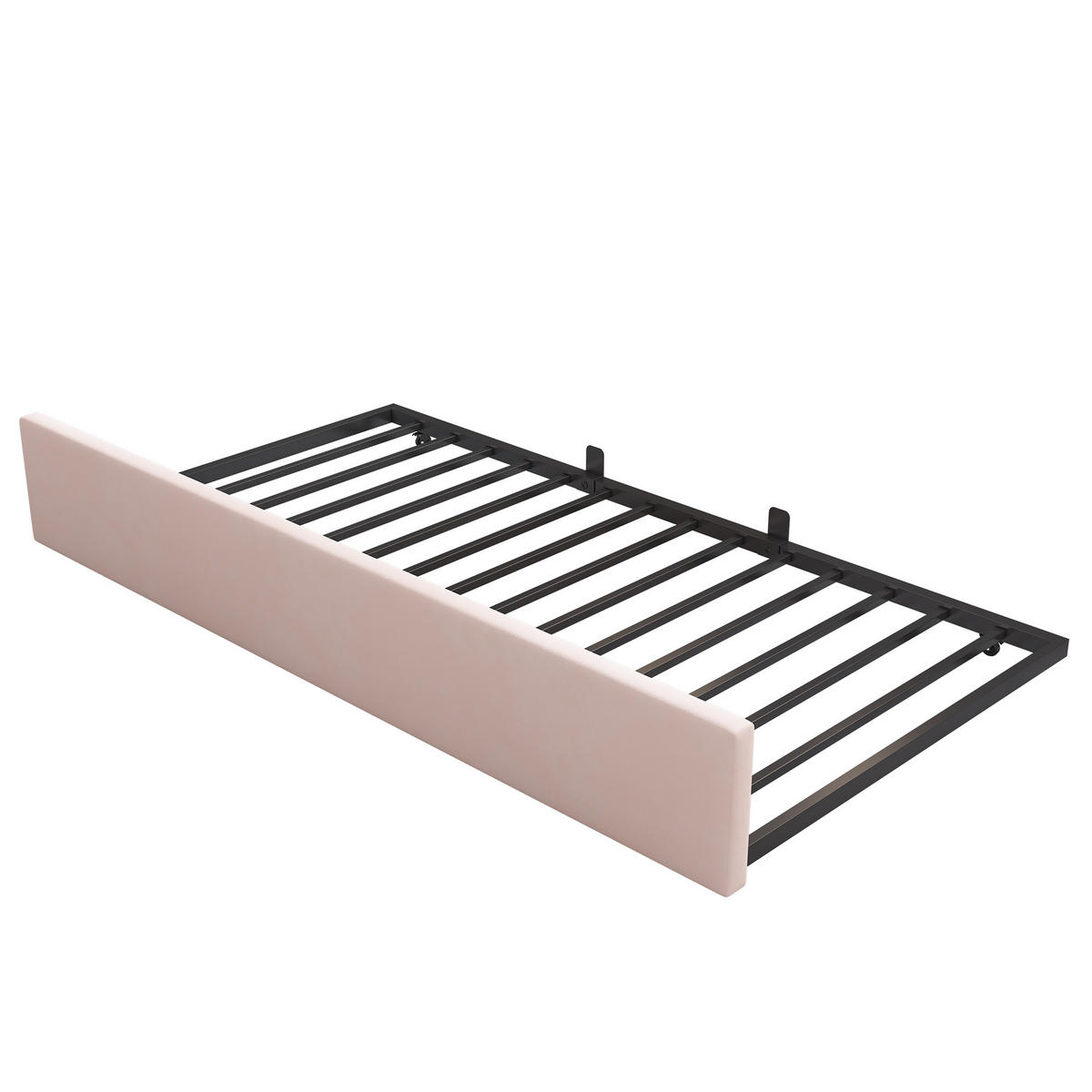 TAGESBETT mit Ausziehbett 90/190 cm Samt Rosa - Rosa, Textil (90/200cm) - OKWISH