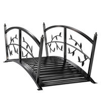 GARTENBRÜCKE Metall Schwarz - Schwarz, Metall (120/51/47cm) - Outsunny