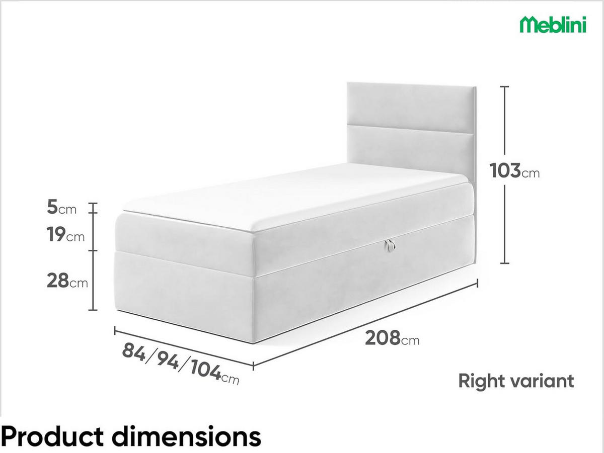 KINDERBETT MINO 1 - Hellgrau, Holzwerkstoff (94/208cm) - Meblini