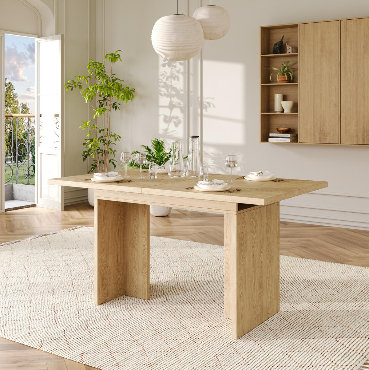 ESSTISCH 80/180/75 cm Eichefarben aus MDF mit 30 mm Tischplatte - Eichefarben, Holzwerkstoff (180/80/75cm) - OKWISH