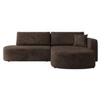 ECKSOFA Zerte, Seite: Rechts - Schwarz/Braun, Holz/Kunststoff (252/175cm) - MIRJAN24