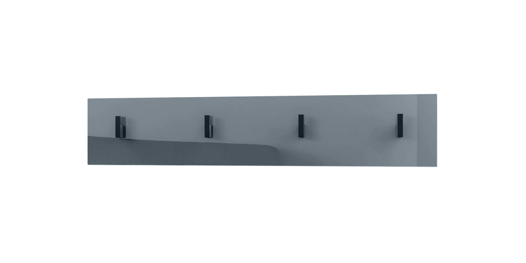 GARDEROBENPANEEL Linea Grau Hochglanz - Grau, Holzwerkstoff (72.5/14.5/3.5cm) - Vladon