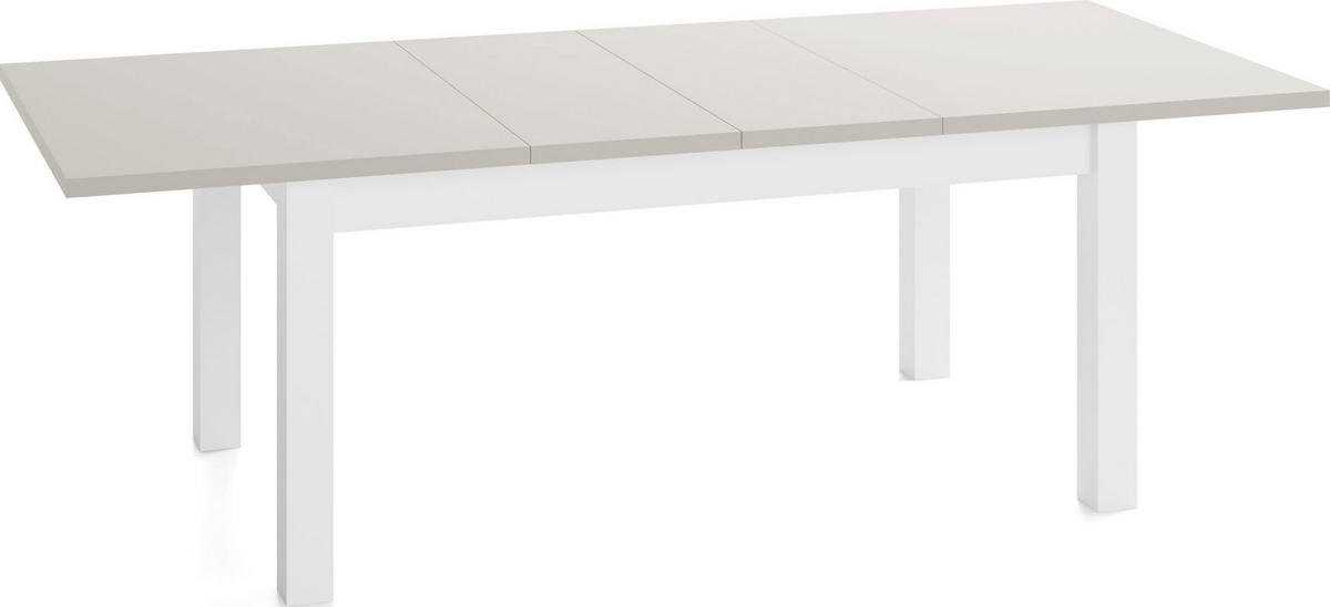 ESSTISCH Lindberg Weiß ausziehbar verlängerbar rechteckig, Kaschmir 160-240/90/77 cm - Kaschmir/Beige, Holz/Holzwerkstoff (90/240/76.5cm) - WFL GROUP