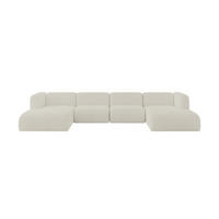 WOHNLANDSCHAFT MIRA-U2 408x179x70 Creme Cord - Ecru/Creme, Holzwerkstoff/Kunststoff (408/70/179cm) - ALTDECOR