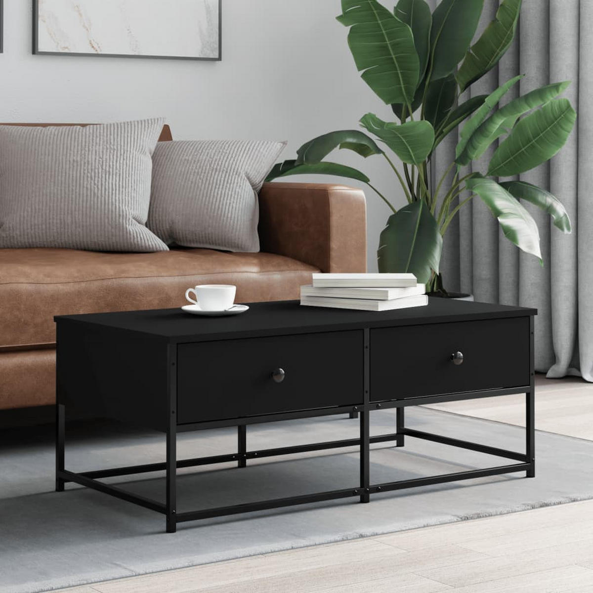 COUCHTISCH Schwarz 100x51x40 cm Holzwerkstoff - Schwarz, Holzwerkstoff (51/100/40cm) - furnicato