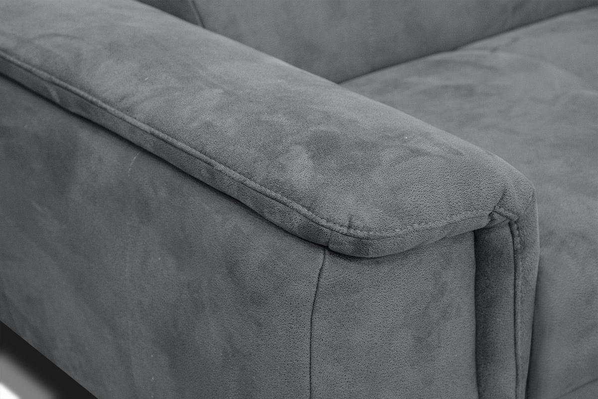 ECKSOFA FIERO 4-Sitzer, grau - Dunkelgrau/Schwarz, Holzwerkstoff/Textil (288/170cm) - Courtois Laville
