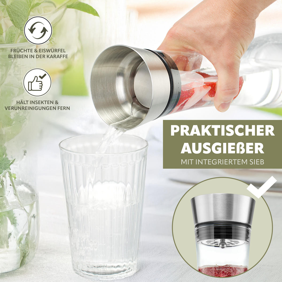 GLASKARAFFE RUNA 1 Liter - Transparent, Glas (1L) - bremermann