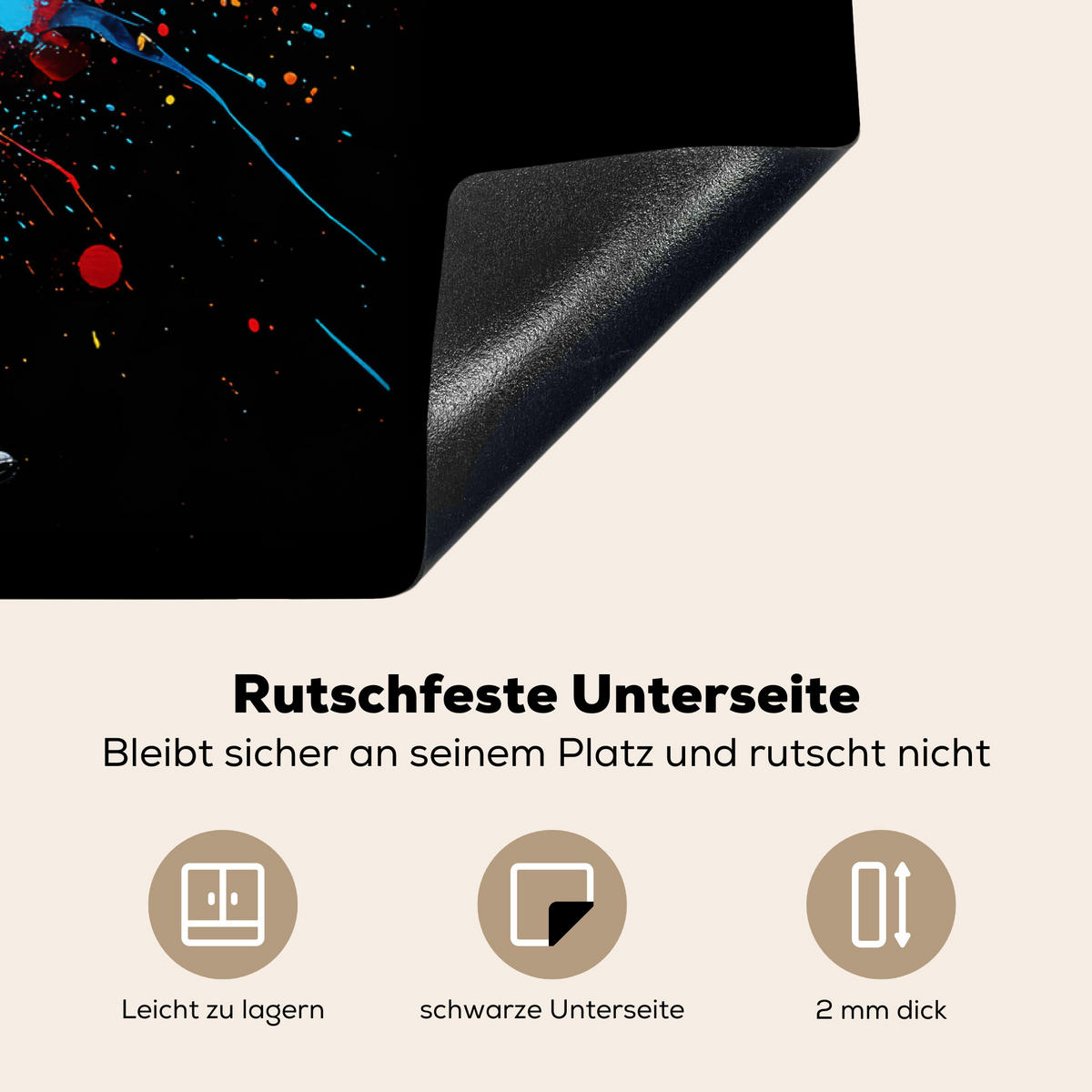 HERDABDECKPLATTE Wein - Glas - Graffiti - Getränk - Rot - Farbe 78x52 cm - Weinrot, Kunststoff (78/0.2/52cm) - MuchoWow