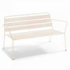 GARTENBANK, Elfenbeinfarbe - Creme, Metall (70/76/130cm) - Oviala