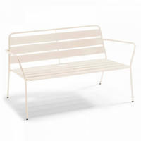 GARTENBANK, Elfenbeinfarbe - Creme, Metall (70/76/130cm) - Oviala