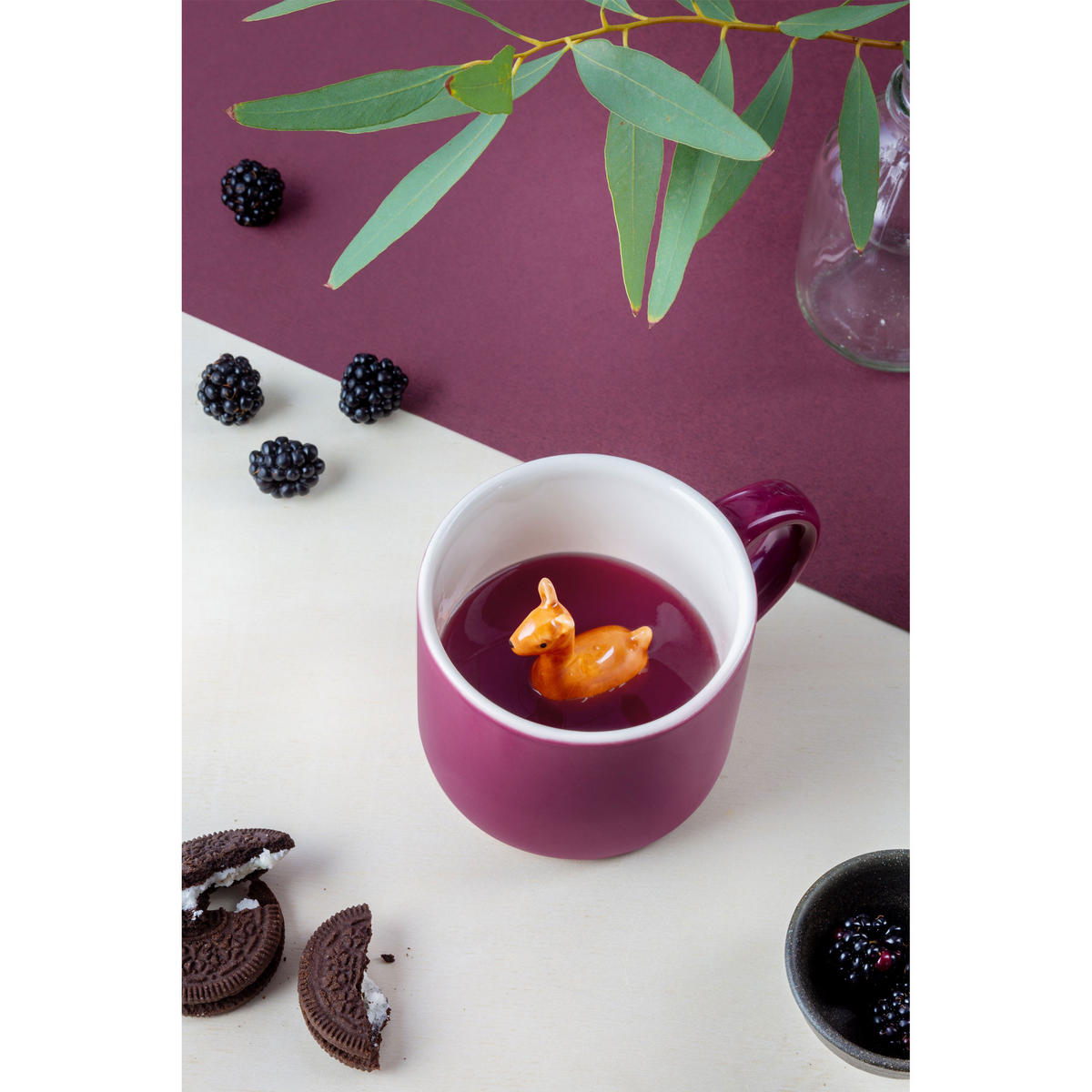 TIERTASSE Anna, Alpaka, Porzellan, Lila, 150 ml - Lila, Keramik (0.15L) - Donkey Products