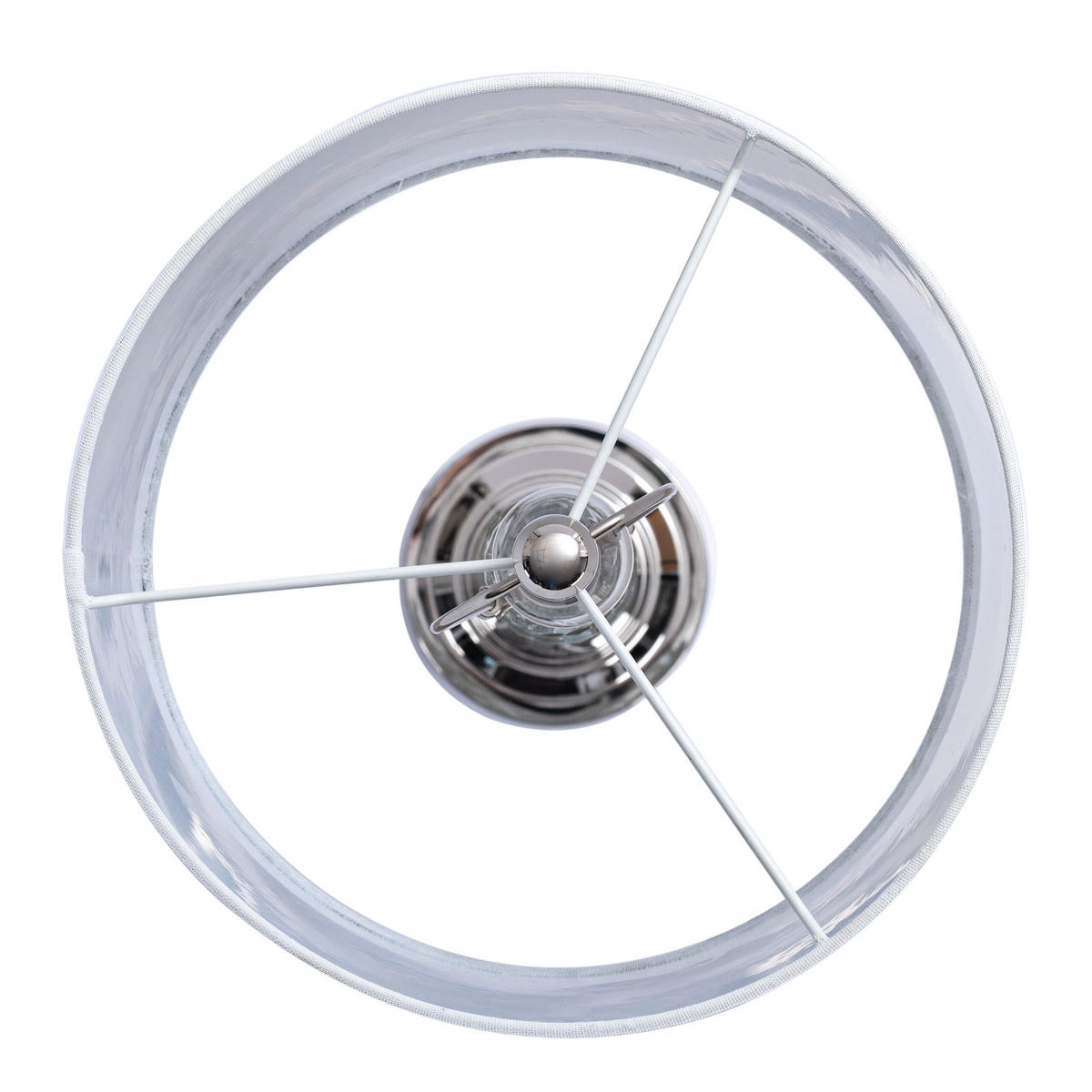 STEHLAMPE - Silberfarben, Glas/Textil (35.5/35.5/155cm) - Relaxdays