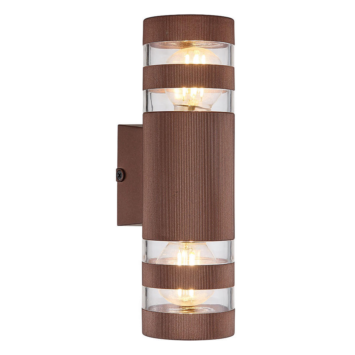 WANDLEUCHTE Glas Bronze 2 flammig - Bronzefarben, Glas (6.5/22/6.5cm) - Globo Lighting