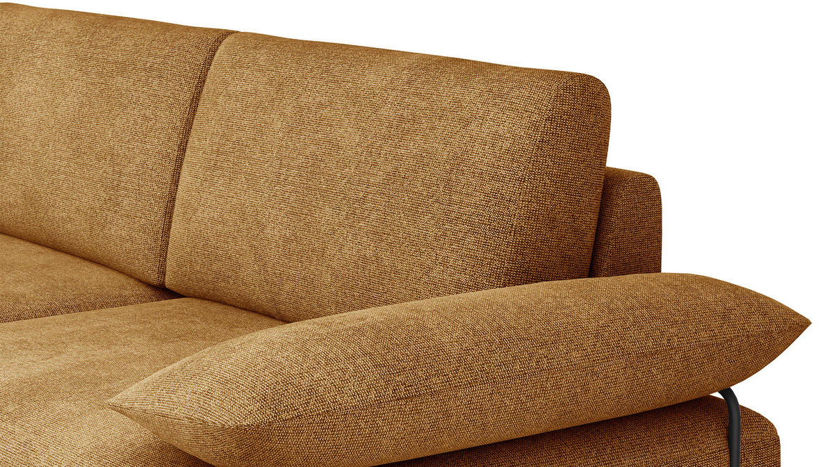 SOFA LORI 3-Sitzer, orange - Schwarz/Orange, Holzwerkstoff/Textil (245/87/96cm) - Courtois Laville
