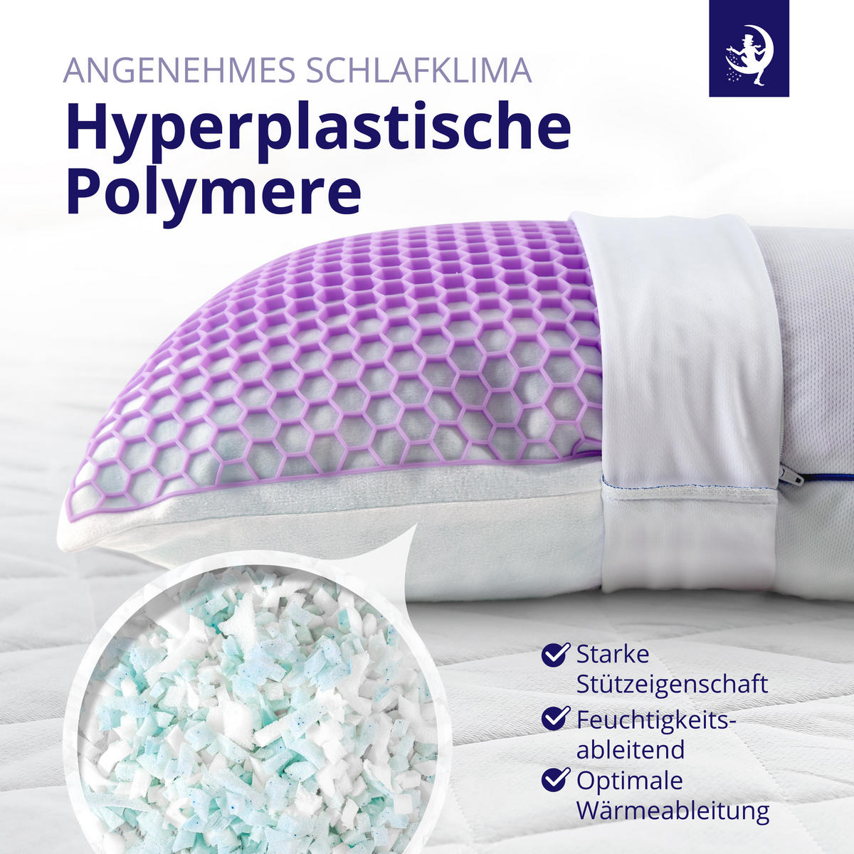 NACKENKISSEN 40x80 cm - Orthopädisches Kissen mit Memory Foam - kühlend und formstabil - für erholsamen Schlaf - Weiß, Textil (40/80cm) - Mister Sandman